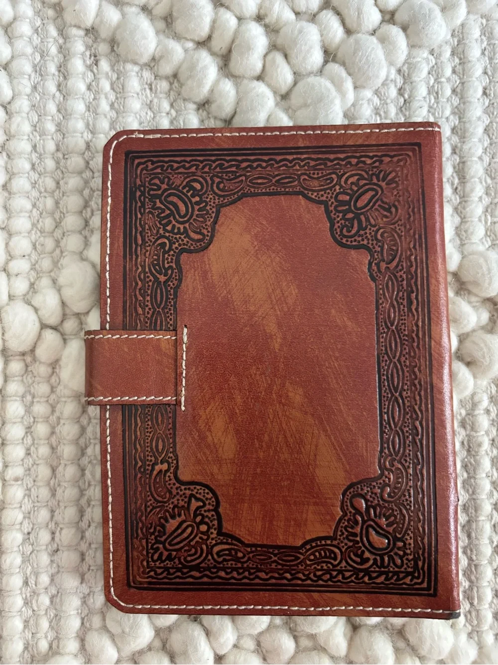 Vintage hand-tooled brown Leather Sorrento Italy Journal notebook cover